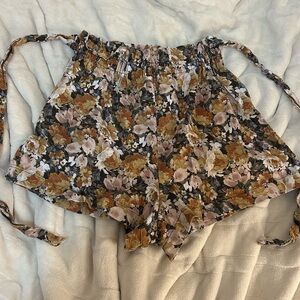 Wild Fable Floral High Waist Shorts - Brown and Pink